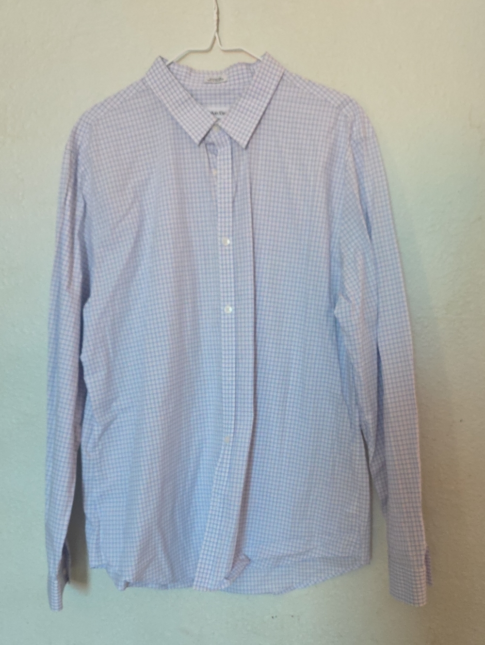 Calvin Klein Light Blue Check Long-Sleeve Button-Down Shirt